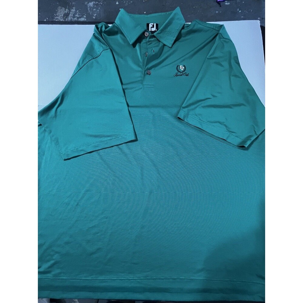 FootJoy Mens XXL Green Micro Stripe Laurel Oak Golf Polo Shirt Short Sleeve FJ